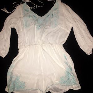 Forever 21 White eyelet romper